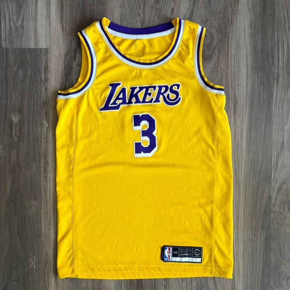 Nike Los Angeles Lakers Anthony Davis #3 NBA Jersey Yellow Men's Size 40 S